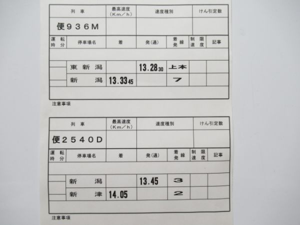 新津運輸区　臨B2634行路揃い「DD15」行路表付き