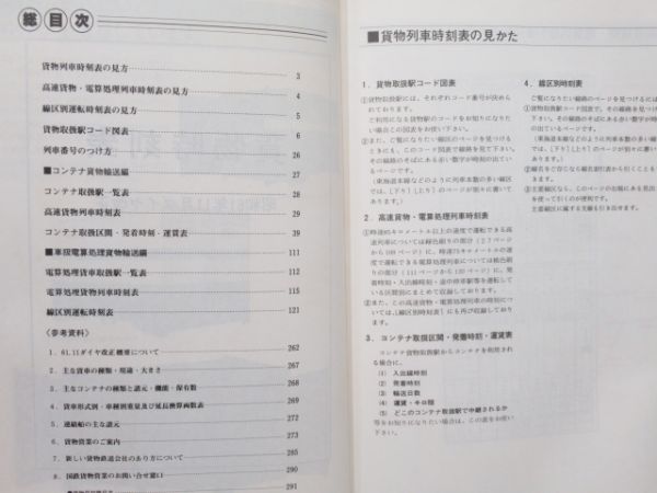 貨物時刻表 昭和61年11月ダイヤ改正