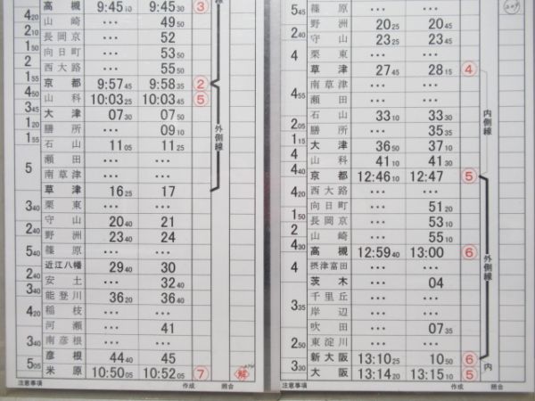 米原列車区　50行路揃い