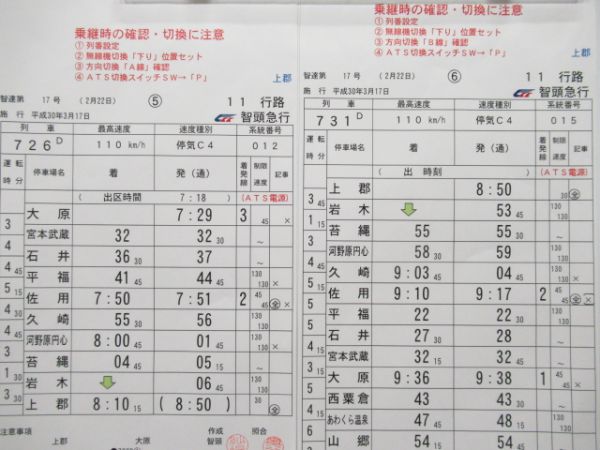 智頭急行　11行路揃い