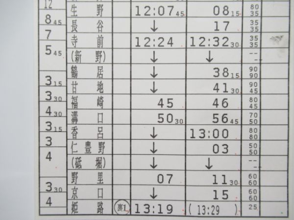 豊岡鉄道部　臨気B2619行路揃い「急行但馬82号」