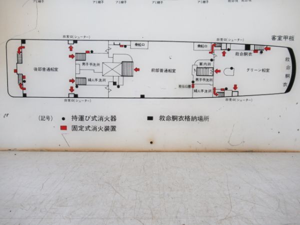 青函連絡船　船内案内板