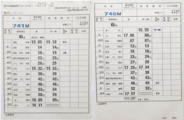 高崎電車区 変休休B26行路 揃い