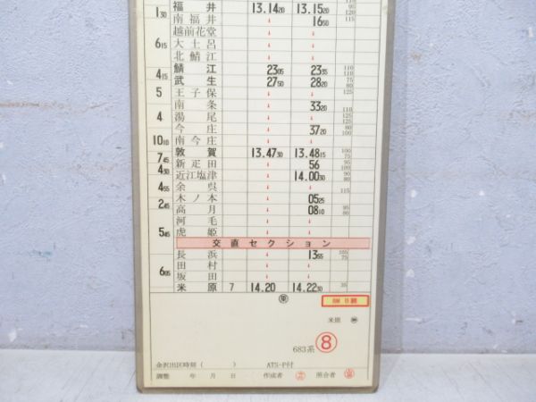 金沢列車区 ②仕業 (683系/しらさぎ 入り)