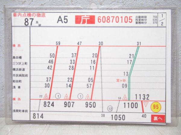 横浜市営バス行路揃い