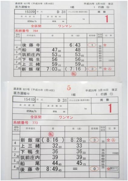 直方運輸センター 1行路 揃い