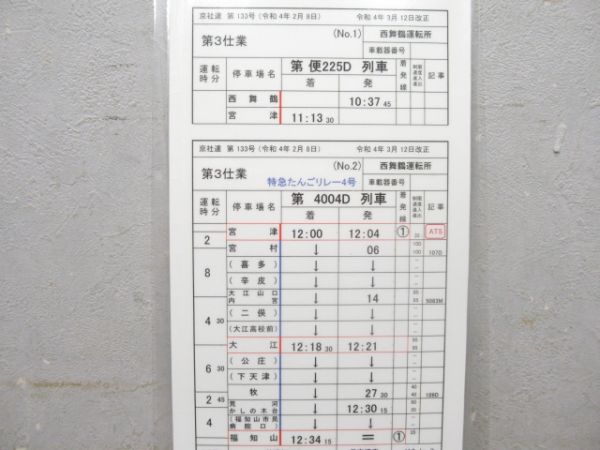 西舞鶴運転所 バラ③仕業 (特急たんごリレー/特急はしだて)