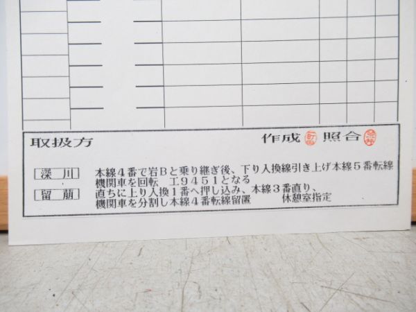 旭川運転所　留萌本線廃止区間7351仕業揃い　通票入り