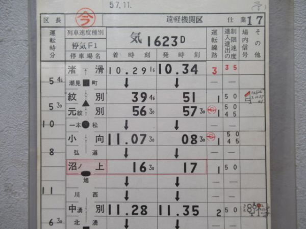 津軽機関区　17仕業「名寄本線」(廃線)通票表示入り