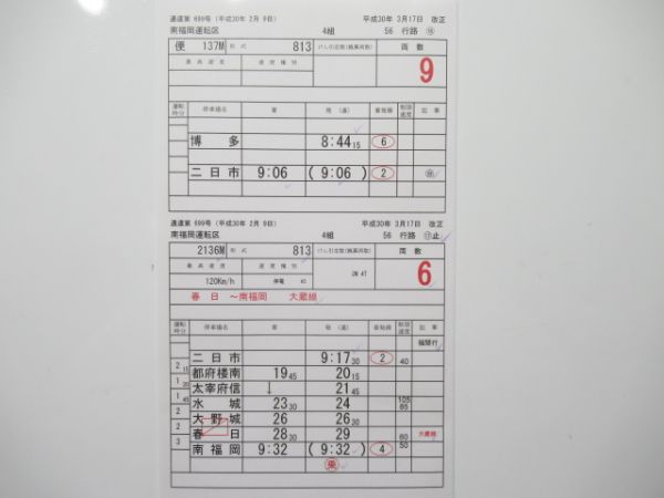 南福岡運転区 56行路 揃い (ソニック・みどり)