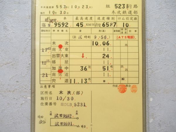 木次鉄道部 雪 バラ②仕業 (通票入り)