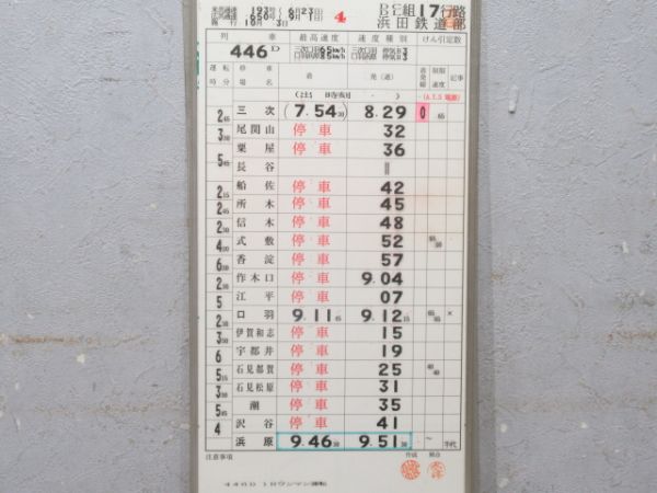 浜田鉄道部 三江線(廃線) 17行路 揃い