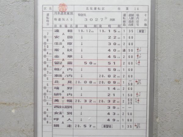 北見運転区 ②仕業 (特急 おおとり)