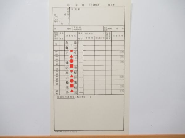 紀勢線など 未記入スタフ (通票入り)