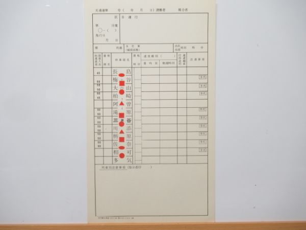 紀勢線など 未記入スタフ (通票入り)