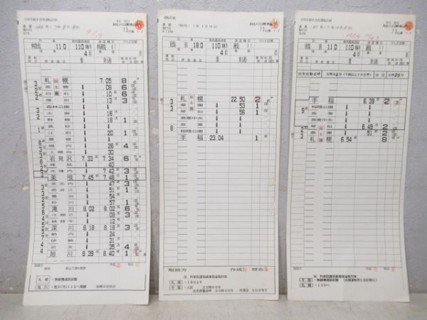 旭川運転所　73仕業「特急オホーツク」入り　施行日違い3枚