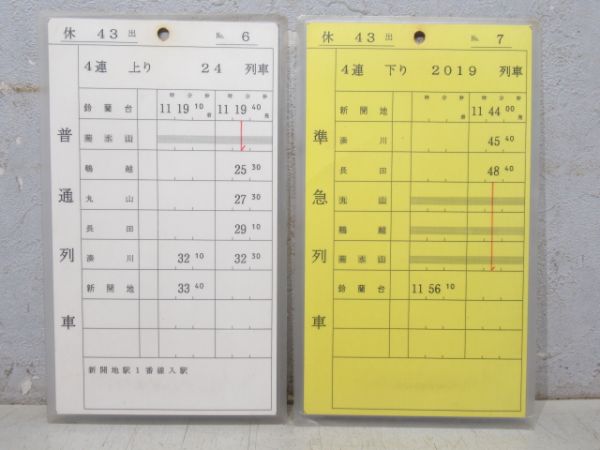 神戸電鉄 スタフ 休43 揃い (快速・急行 入り)