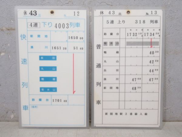 神戸電鉄 スタフ 休43 揃い (快速・急行 入り)