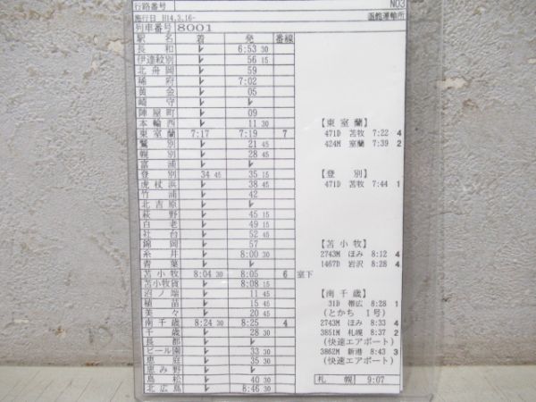 車掌時刻表　寝台特急トワイライトエクスプレス 揃い