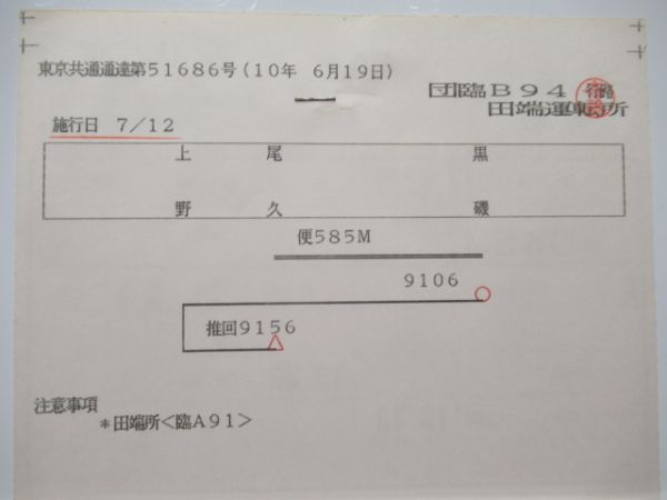 田端運転所 団臨B94行路 揃い