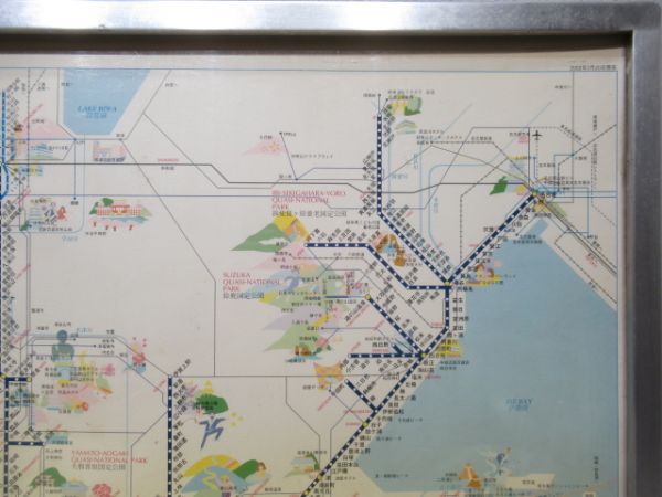 車内広告　近鉄路線案内図　アルミ枠付き