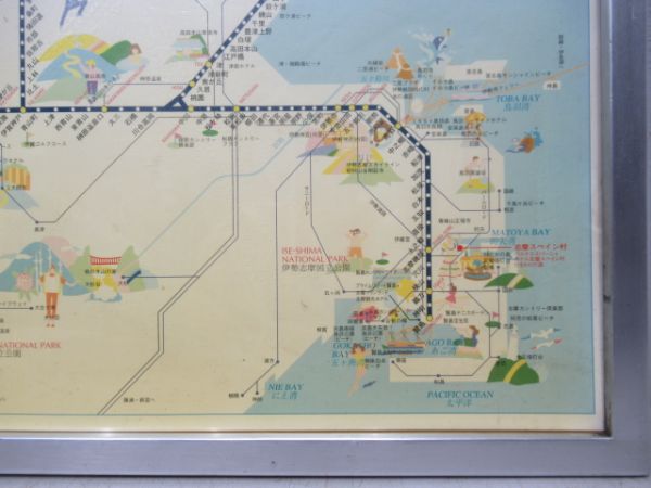 車内広告　近鉄路線案内図　アルミ枠付き