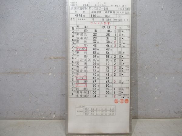 多度津運転区 101行路 揃い