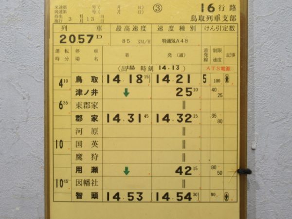 鳥取列車支部 16行路 揃い (特急スーパーはくと)