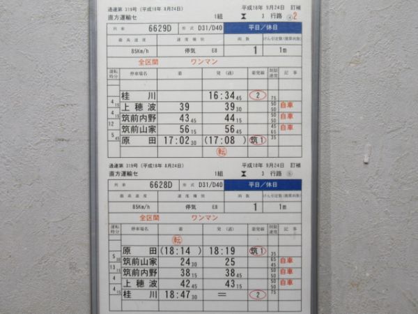 直方運輸センター 3行路