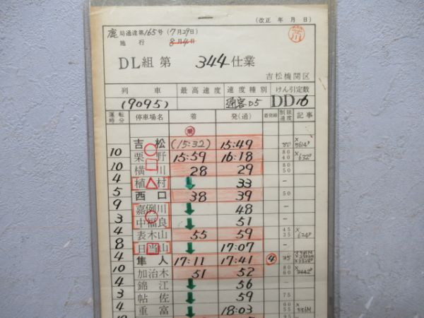 吉松機関区 DL 344仕業 揃い (通票表示 入り)