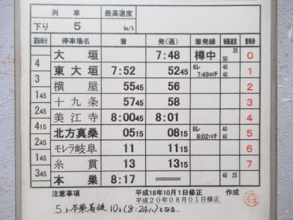 樽見鉄道株式会社　B3仕業揃い