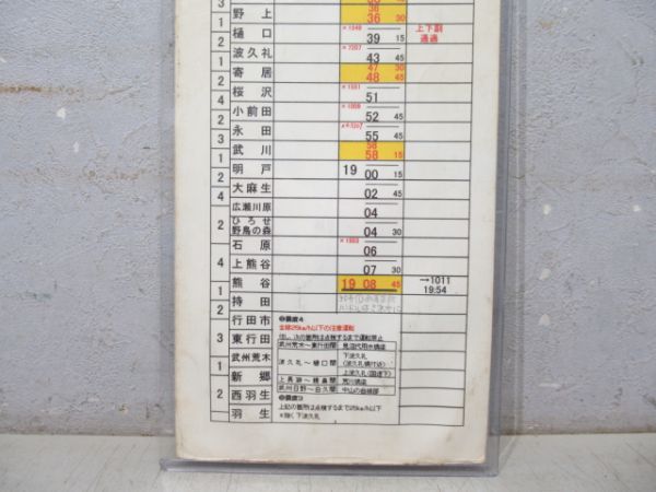 秩父鉄道 乗務員仕業時刻表 ②仕業 [急行入り]