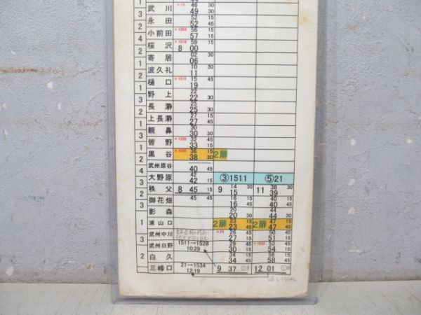 秩父鉄道 乗務員仕業時刻表 ②仕業 [急行入り]