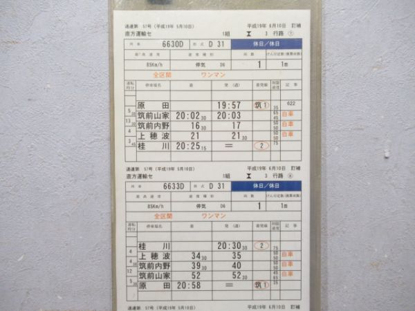 直方運輸センター 3行路