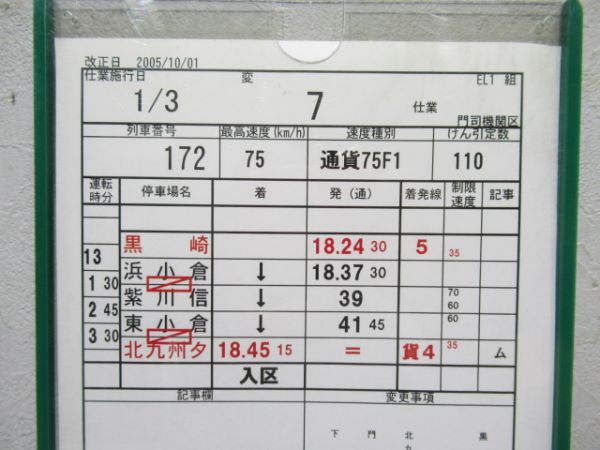 門司機関区　EL1組変7仕業揃い「寝台特急富士・なは・あかつき」入り