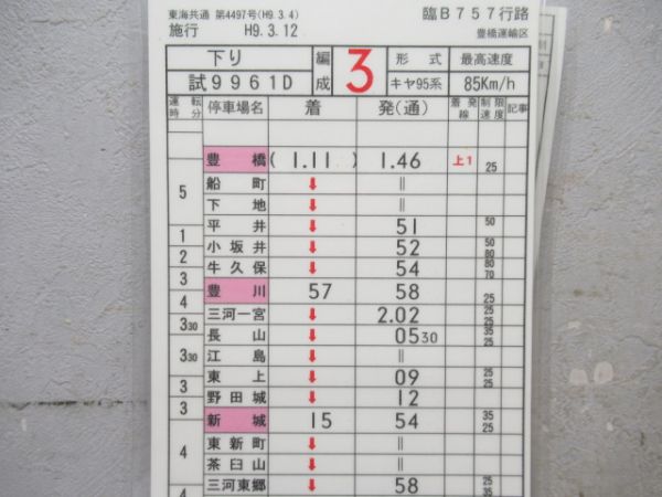 豊橋運輸区　臨B757行路揃い「キヤ95系」