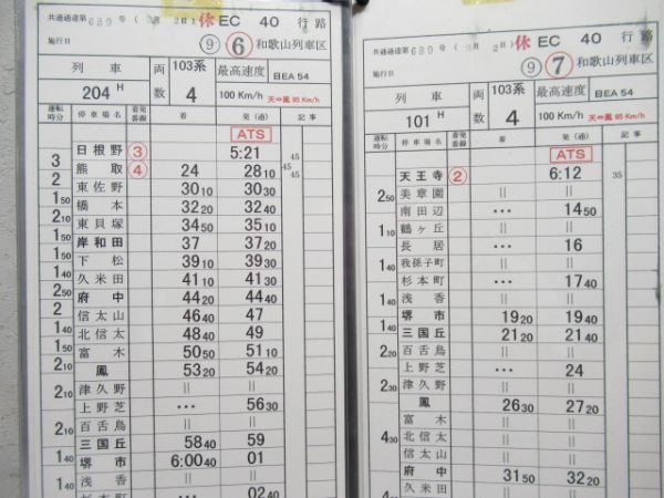 和歌山列車区　休EC40行路揃い「381系」入り