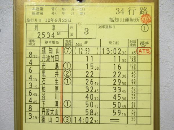 福知山運転所　34行路揃い「特急北近畿・寝台特急出雲」入り
