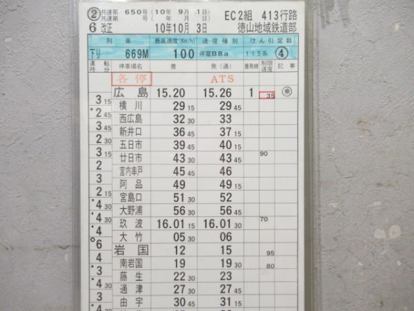 徳山地域鉄道部　EC2組413行路揃い「115系」