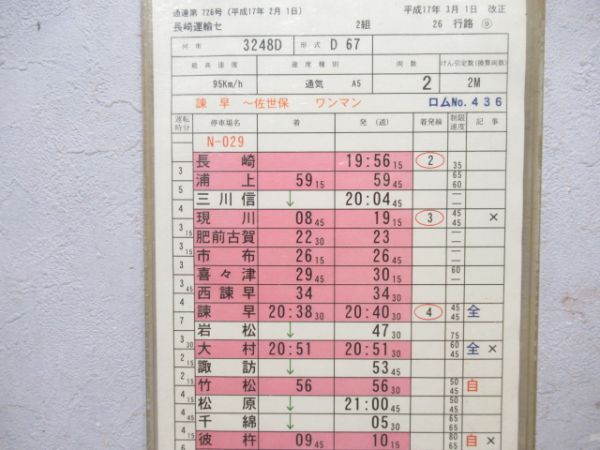 長崎運輸センター　2組26行路揃い