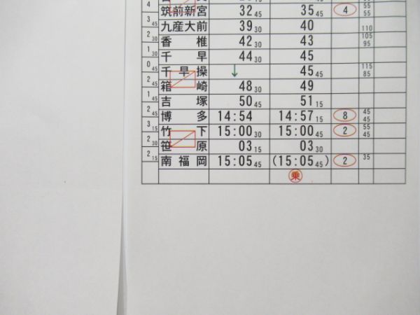 門司港運転区　平休1組6行路揃い