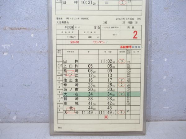 大分乗務センター 25行路 (ソニック 入り)