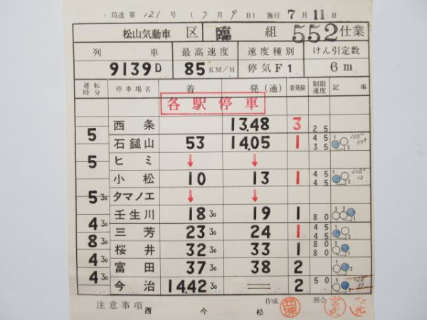 松山気動車区　バラ3仕業