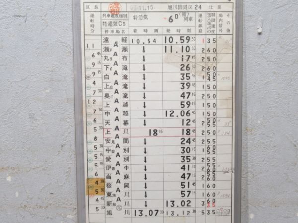 旭川機関区 24仕業 (特急 おおとり)