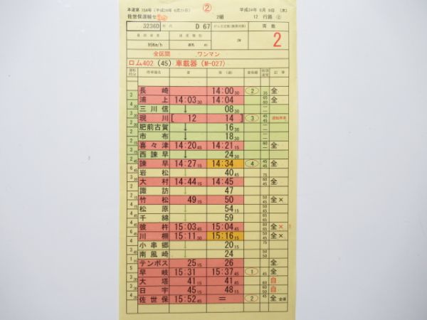 佐世保運輸センター 12行路 (快速 シーサイドライナー)