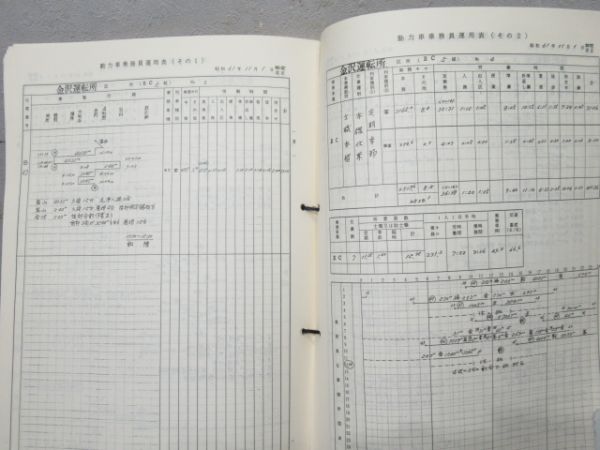 電車及び同乗務員運用表 金沢鉄道管理局