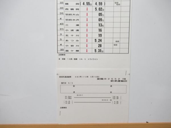 新津運輸区 変臨B2552行路 揃い (寝台特急 トワイライトエクスプレス)