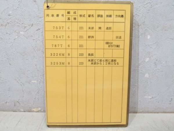 乗務カード 米原列車区 54行路 揃い
