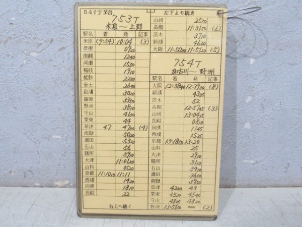 乗務カード 米原列車区 54行路 揃い