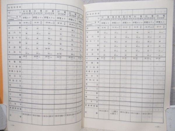 列車運転時刻表　東京西鉄道管理局